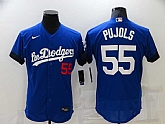 Dodgers 55 Albert Pujols Royal 2021 City Connect Flexbase Jersey,baseball caps,new era cap wholesale,wholesale hats